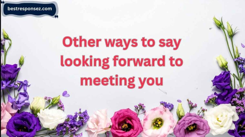 other ways to say looking forward to meeting you