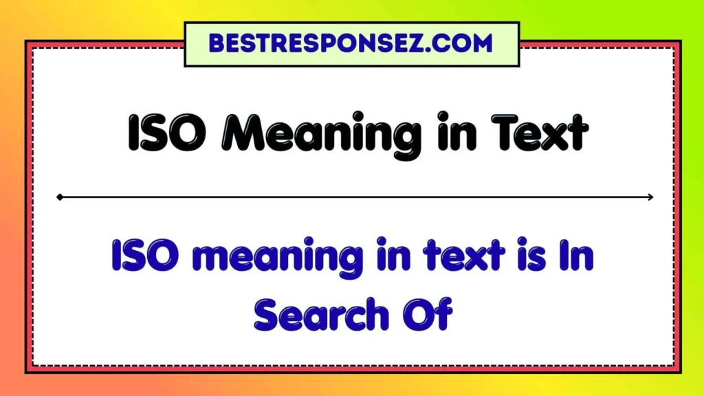 ISO Meaning in Text